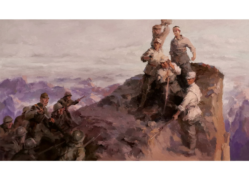 牛东凯《狼牙山五壮士》油画（保定）