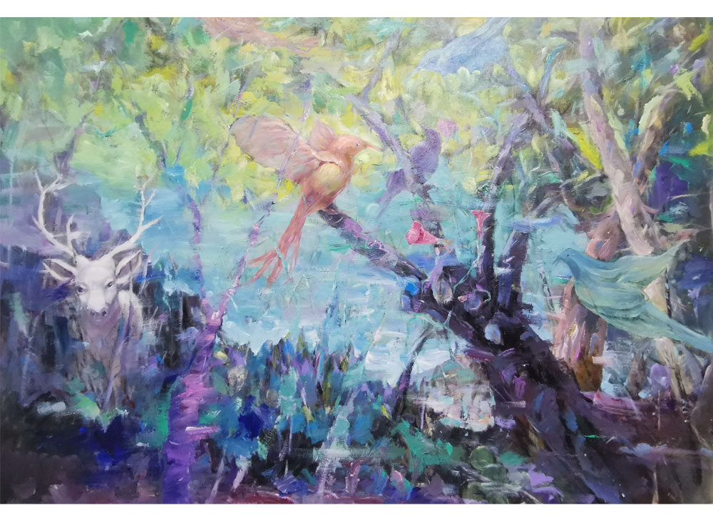 景玉增《报喜》油画（秦皇岛）
