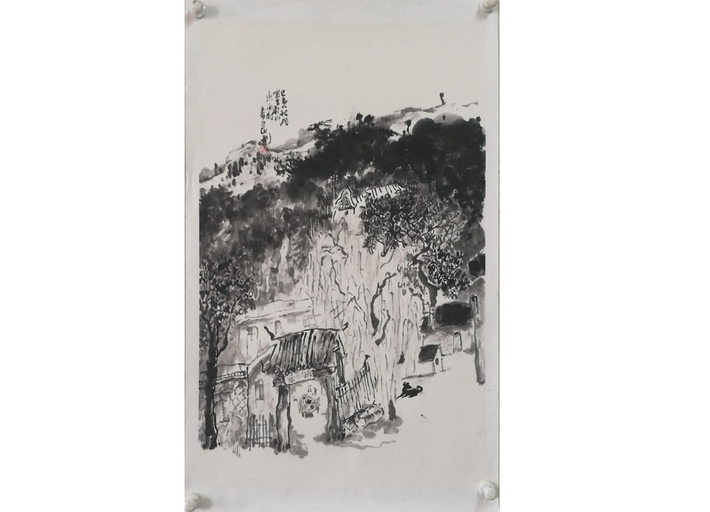 何春良《山村幽居》国画（衡水）