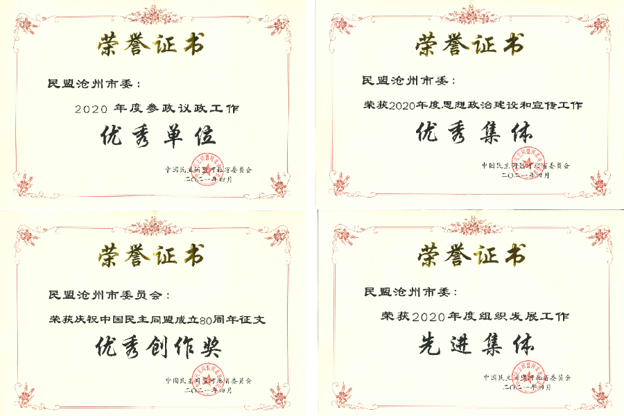民盟沧州市委多项工作荣获民盟省委表彰(图2)